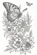 butterfly bluebonnet snapdragon sunflower tattoo design tattoo design idea