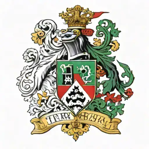 Tierney family crest, german flag, italian flag waving tattoo design idea