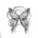 snake headed butterfly wings tattoo design idea