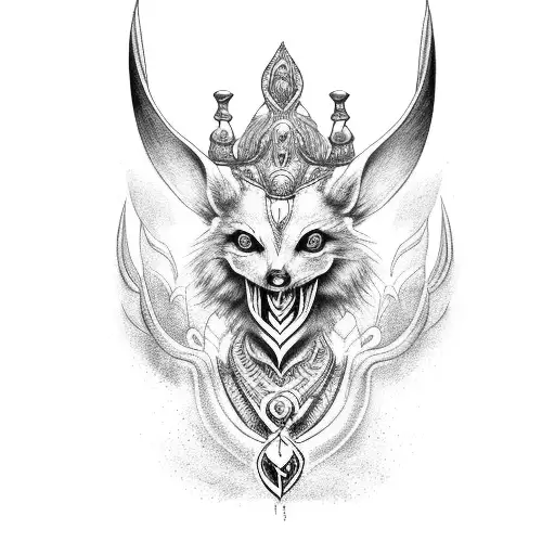 black and grey Freya goddess  tattoo design idea