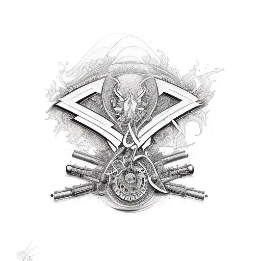 An intricate design combining elements of motocross and trucking, symbolizing your passion for both tattoo design idea