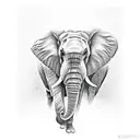 3 elephants faces tattoo design idea