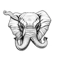  three elephants faces tattoo design idea