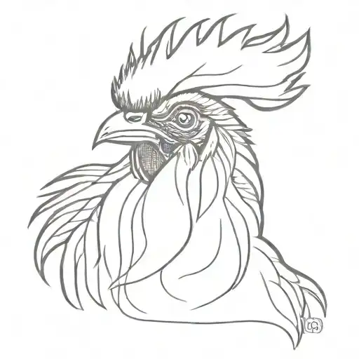 rooster with one blind eye tattoo design idea