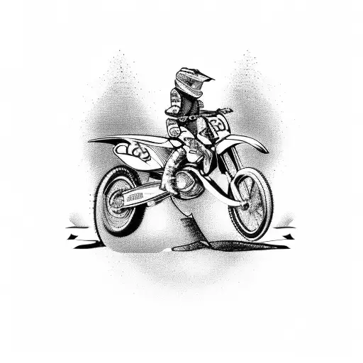 motocross with joint tattoo design idea