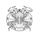 crab capricorn scorpion rose tattoo design idea
