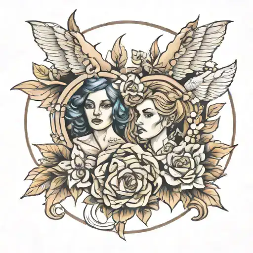 Malenia and rellana Elden ring tattoo design idea