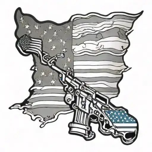 American flag and military camo  tattoo design idea