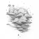 tattoo sketch of rain and clouds but more abstract tattoo design idea