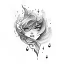 tattoo sketch of rain and clouds but more abstract tattoo design idea