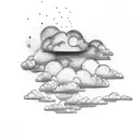 tattoo sketch of rain and clouds but more abstract tattoo design idea