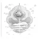 tattoo sketch of rain and clouds but more abstract tattoo design idea