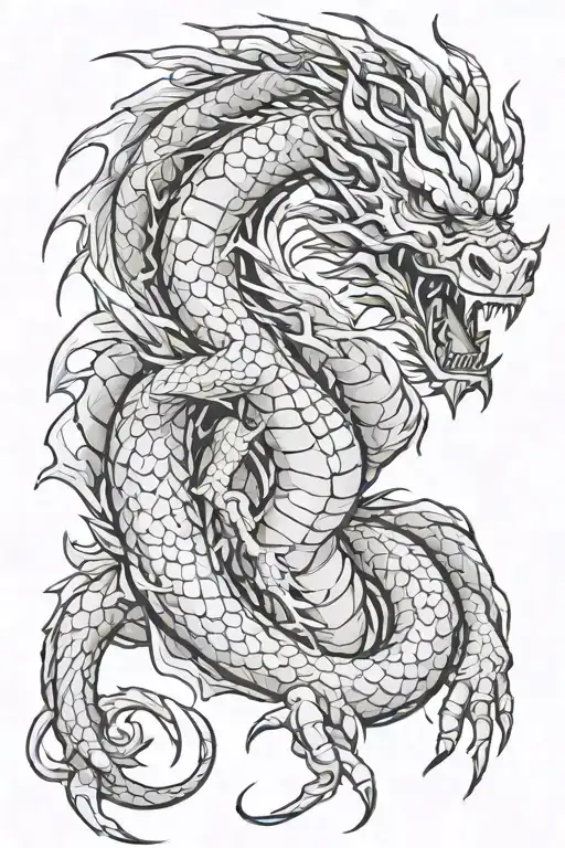 angry dragon tattoo design idea