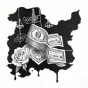 one day at a time dollar bill tattoo design idea