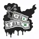 one day at a time dollar bill tattoo design idea