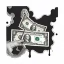 one day at a time dollar bill tattoo design idea
