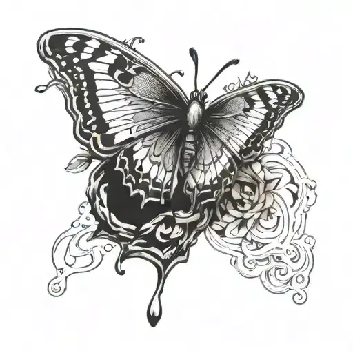 buterfly 999 Juice Wrld tattoo design idea