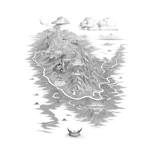 map the path to paradise through hell tattoo design idea