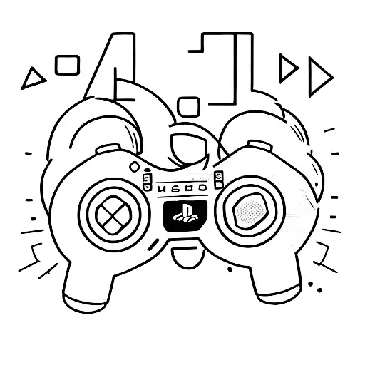 playstation 4 controller retro tattoo design idea