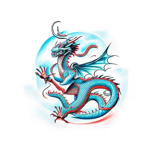Dragon and Taurus  tattoo design idea