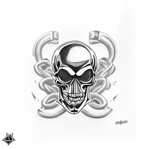 Punk rock skull tattoo design idea