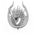 A blackwork tattoo featuring the iconic Dragonslayer sword from Berserk tattoo design idea