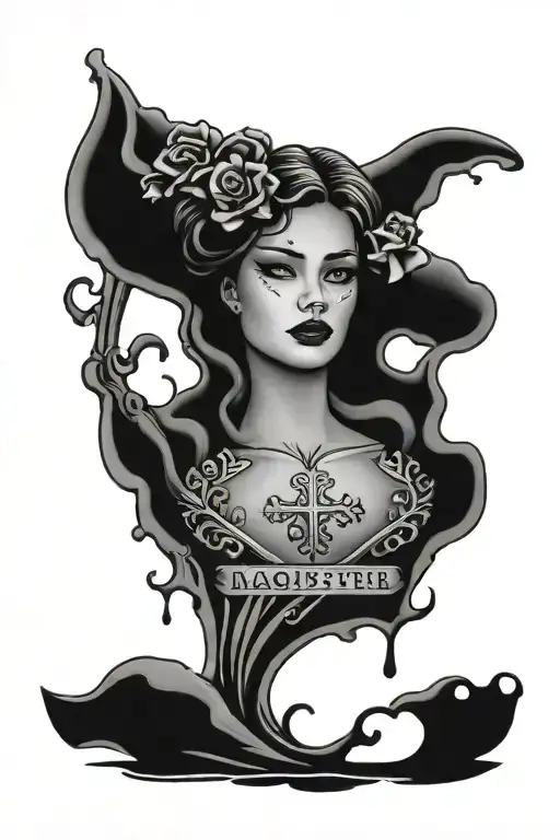 tombstone rip to my sister name Naquanda Medley swimming race tattoo design idea