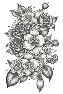 aries, pieces, Gemini, daffodil, honeysuckle, roses tattoo design idea