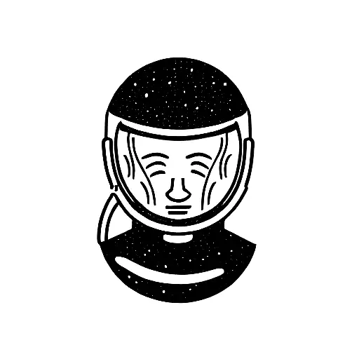man in regular clothes with a astronaut helmet on tattoo design idea