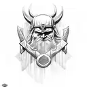 tatuagem Thor com elementos Viking. tatuagem mais comprida tattoo design idea