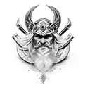 tatuagem Thor com elementos Viking. tatuagem mais comprida tattoo design idea