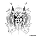 tatuagem Thor com elementos Viking. tatuagem mais comprida tattoo design idea