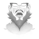 neo tribal fine line tattoo on a male neck reaching up through his beard up to his cheeks spiking through the beard tattoo design idea