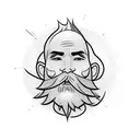 neo tribal fine line tattoo on a male neck reaching up through his beard up to his cheeks spiking through the beard tattoo design idea