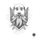 neo tribal fine line tattoo on a male neck reaching up through his beard up to his cheeks spiking through the beard tattoo design idea