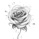 flower bouquet stem turns into word family in cursive tattoo design idea