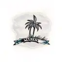 Palm Tree tattoo design idea
