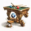 pool table tattoo design idea