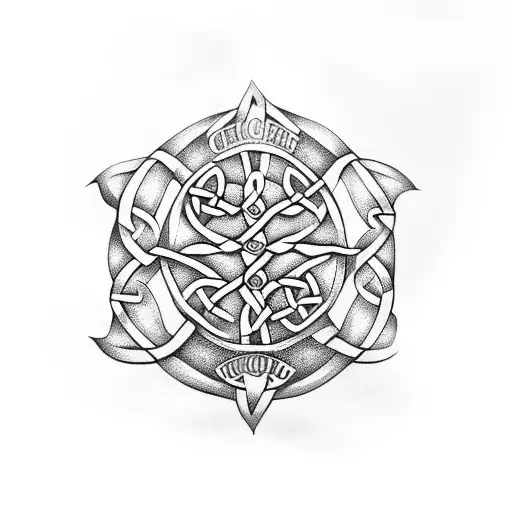 celtic family tree 3/4 sleeve tattoo design idea