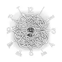 celtic family tree with clocks in roots tattoo design idea