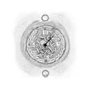 celtic family tree with clocks in roots tattoo design idea