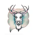 front facing bull with horns tattoo design idea