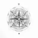 yin and yang compass tattoo design idea