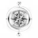 yin and yang compass tattoo design idea