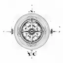 yin and yang compass tattoo design idea