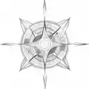 yin and yang compass tattoo design idea
