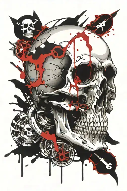 skull medic symbol tattoo design idea