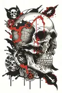 skull medic symbol tattoo design idea