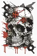 skull medic symbol tattoo design idea
