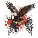 Gothic eagle wings tattoo design idea